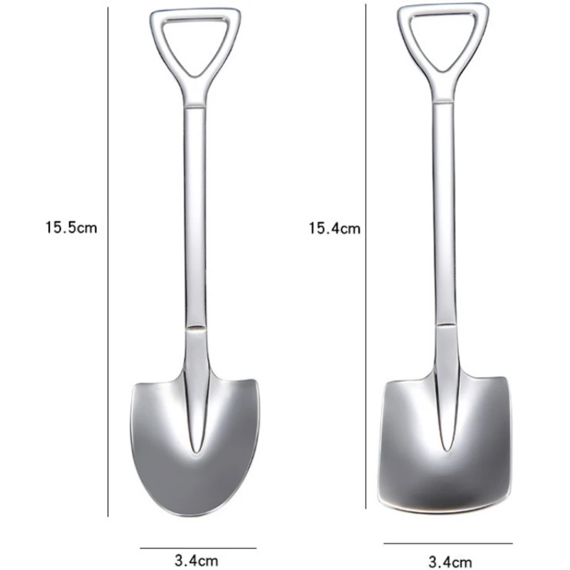 

2PCS Stainless Steel Ice Cream Spoon Shovel Coffee Spoon Funny Tableware High Quality Kitchen Gadget Birthday Gift