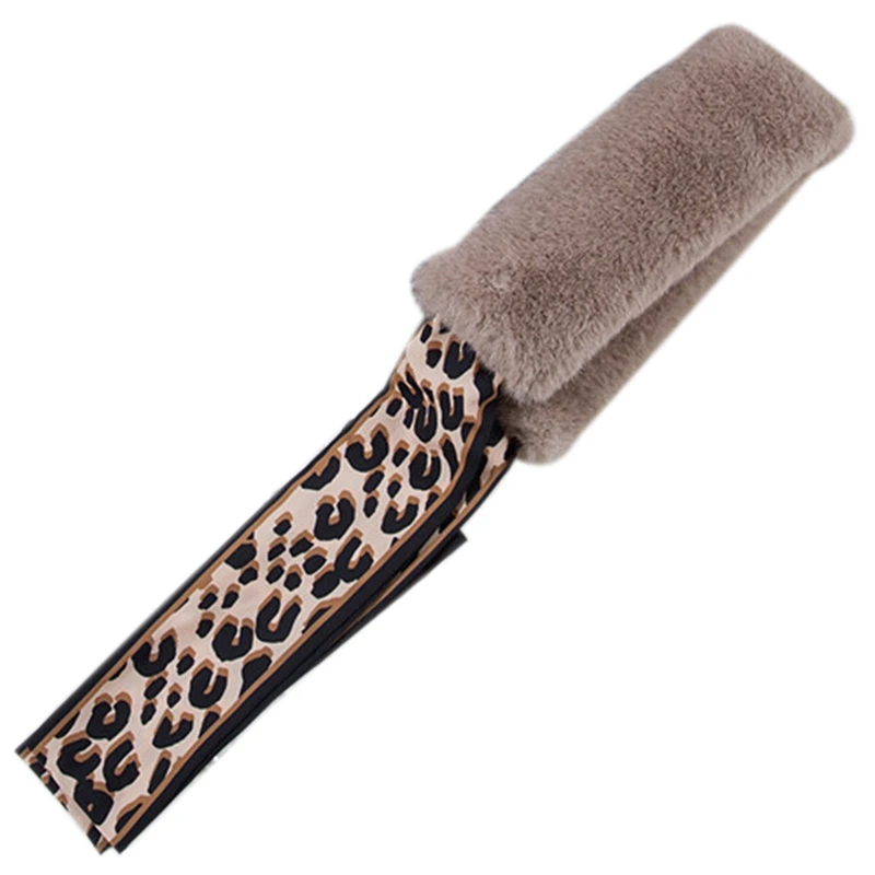 

Autumn and Winter Korean Wild Leopard Print Small Streamer Scarf Imitation Rabbit Fur Thick Fur Collar Bib