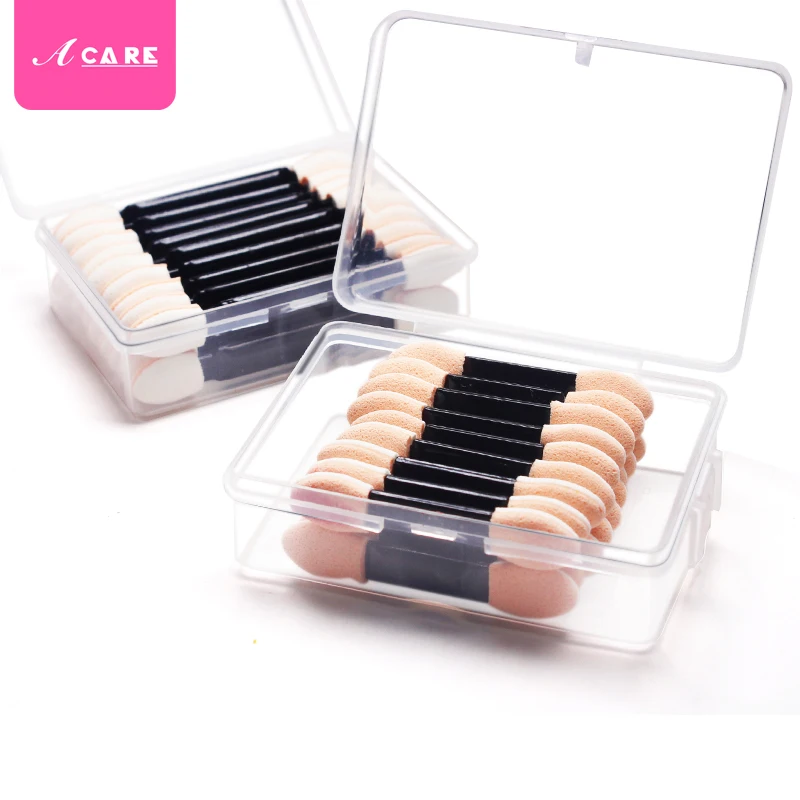ACARE 20 штук теней кисти спонж-аппликатор с двумя концами Make Up поставки Портативный