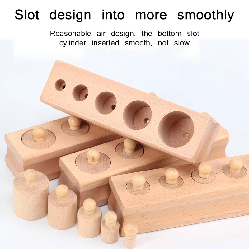 

Children's Wooden Montessori Toy Matching Puzzle Building Block Beech Block Building Toy For Baby Kid Educational Game Wood Toy