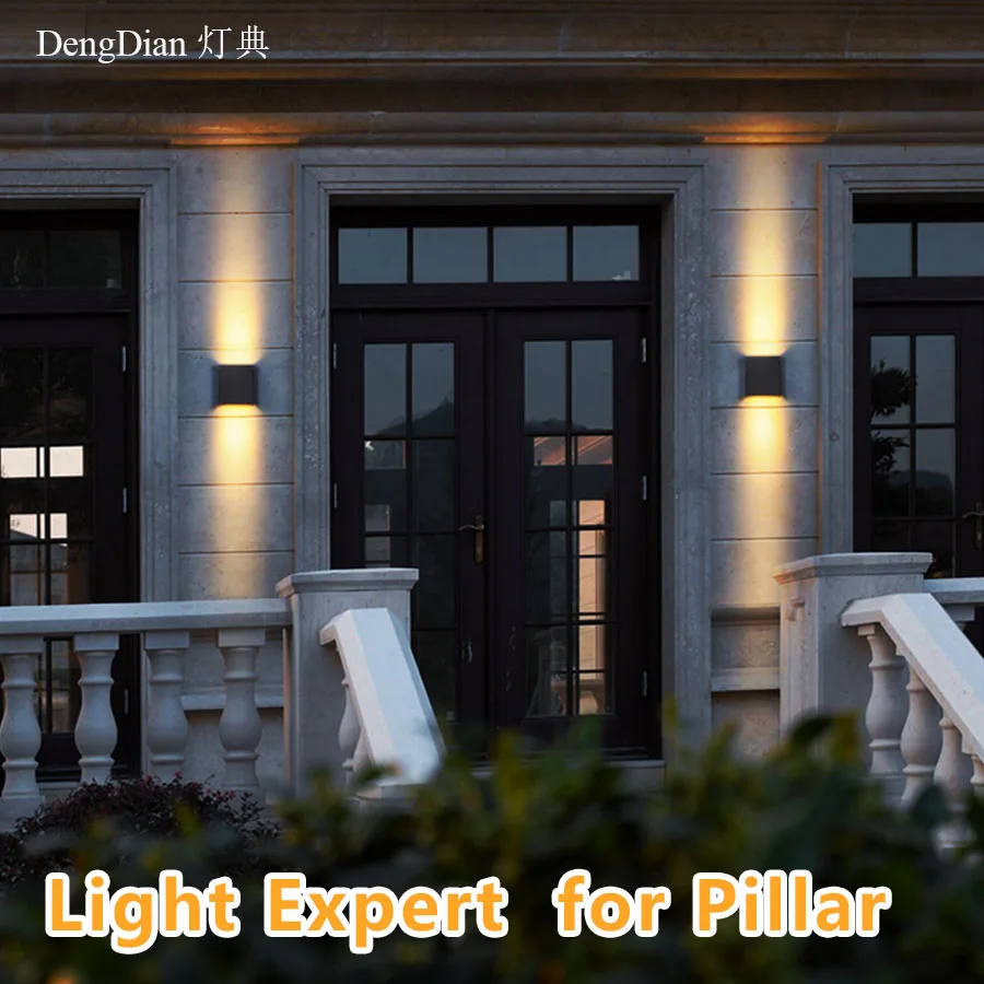 Современный светодиодный алюминиевый настенный светильник, IP65, садовый настенный светильник, наружное освещение, украшение для балкона, ко...