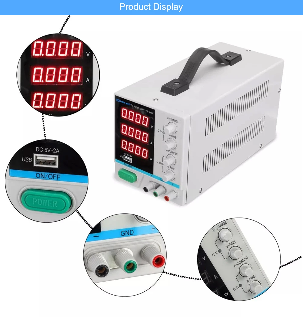 3010DF DC Питание светодиодный 4 цифры по ценам от производителя Дисплей 30V 10A Регулируемый лаборатории Питание для телефона инструменты для ремонта компьютеров зарядка через usb
