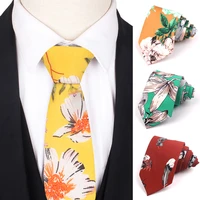 new chiffon floral ties printed mens ties spring summer slim neck tie for men women fashion skinny necktie for wedding party