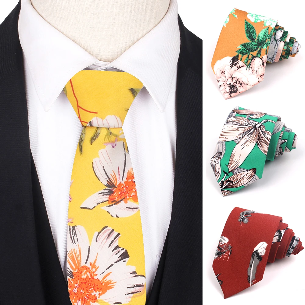 New Chiffon Floral Ties Printed Mens Spring Summer Slim Neck Tie For Men Women Fashion Skinny Necktie Wedding Party | Аксессуары для
