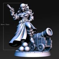 124 75mm 132 56mm resin model female girl pirate warrior prime figure unpainted rw 041