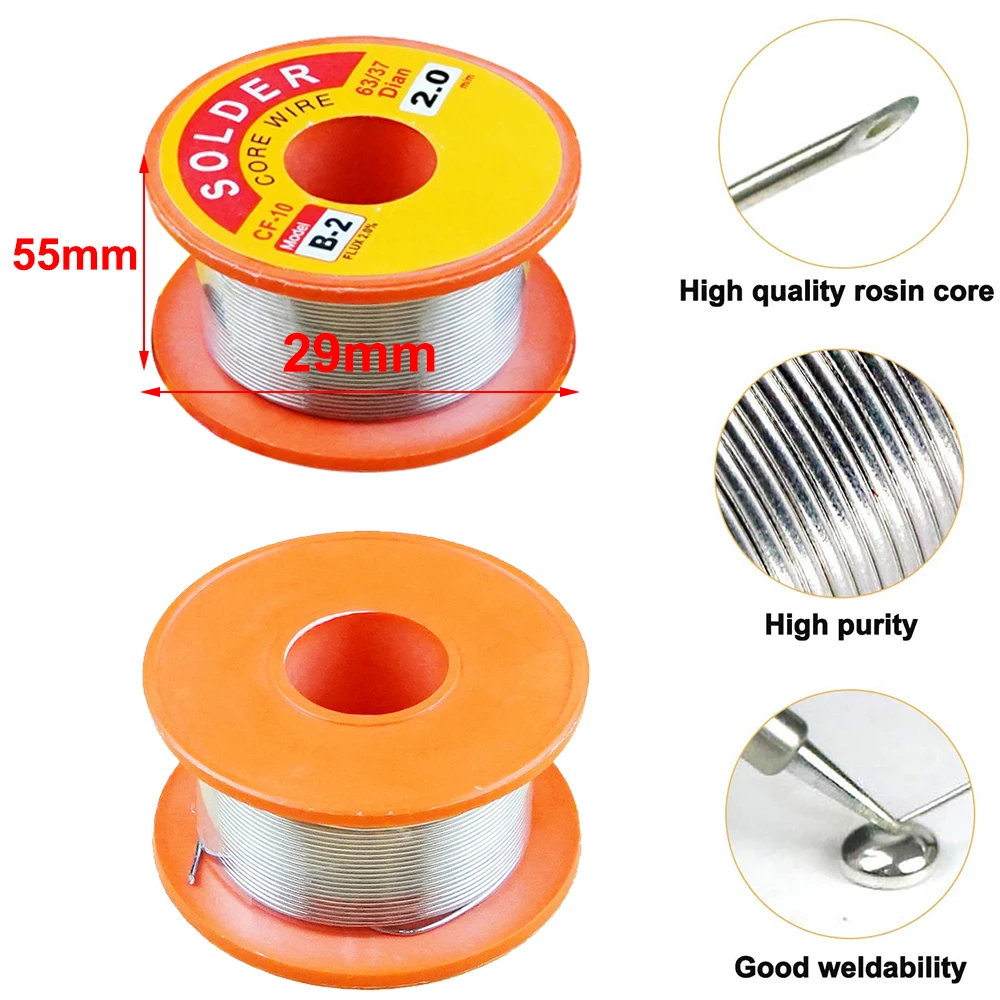 

1/2/3 Pcs Desoldering Wires Braid Mechanic Rosin Core Solder Roll 0.5/0.6/0.8/1/1.2/2 mm 63/37 FLUX 2.0% 45FT Tin Wire Melt