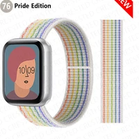 nylon loop for apple watch band 44mm 38mm smartwatch wristband adjustable belt strap bracelet iwatch 3 4 5 6 se band 40mm 32mm