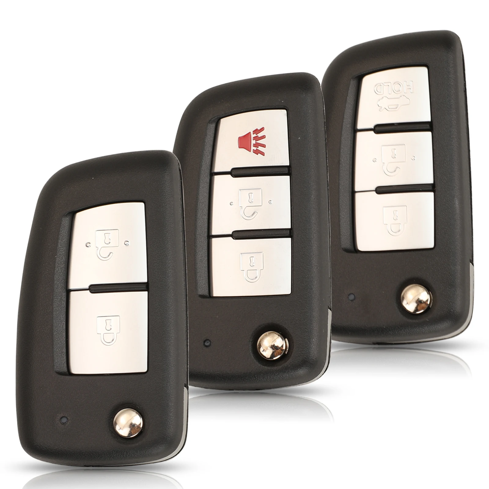 

jingyuqin 2/3 Buttons Remote Car Key Case Shell For Nissan Qashqai Rogue Micra Pulsar X-Trail Juke F15/F16