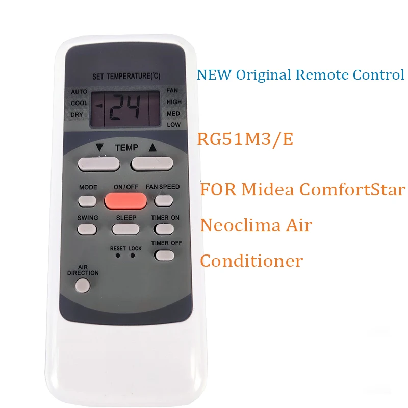 

NEW Original RG51M3/E FOR Midea ComfortStar Neoclima Air Conditioner AC Remote Control Fernbedienung