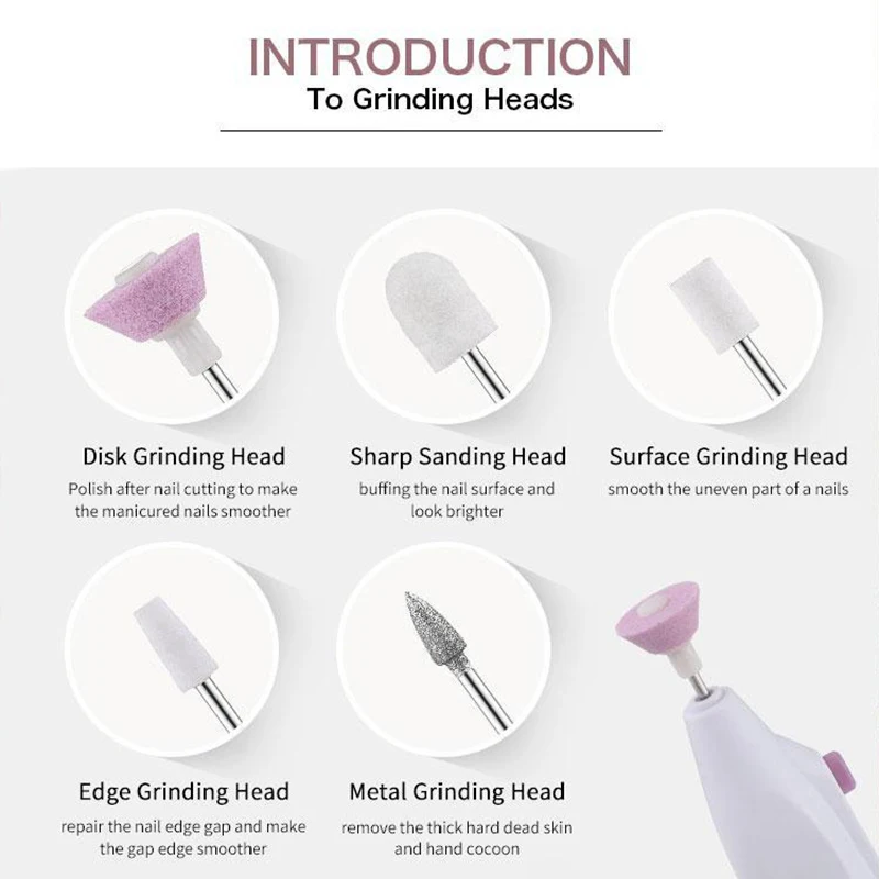 

Easy to Use Electric Nail Care Kit Nail Drill Machine Mini Electric Nail Drill Pen THIN889