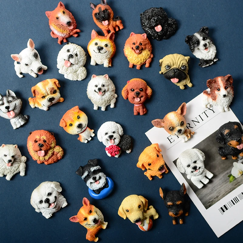 3D мультфильм животных магнит на холодильник собака Hutches корги бульдог модель