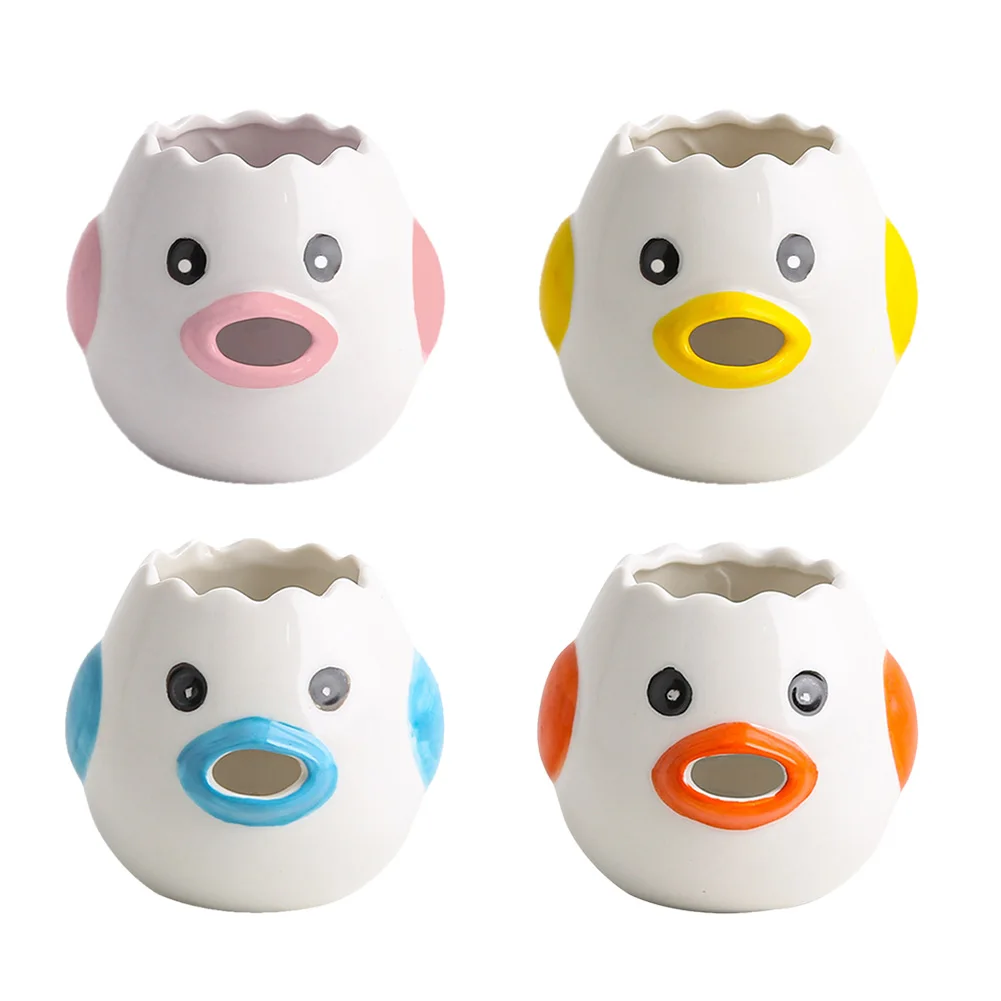 

Kitchen Ceramics Egg Filter Chicken Egg Yolk White Separator Mini Egg White Divider Household Baking Assistant Kitchen Egg Tools