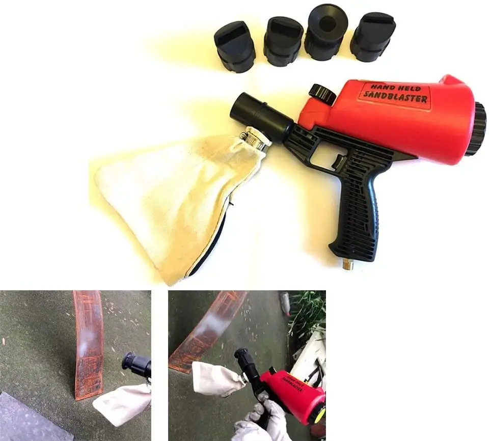 

HOLDWIN Pneumatic Sandblast Gun Portable Sandblaster Kit Sand Blasting Spray with 4 Nozzle Tips