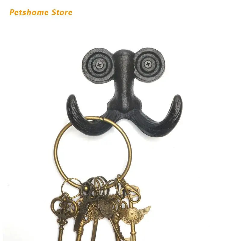 

LX9C Beautiful Cast Iron Hook Durable Beard-Shaped Innovative Coat Hanger for Hanging Some Small Gardening Tools for Bedrooms