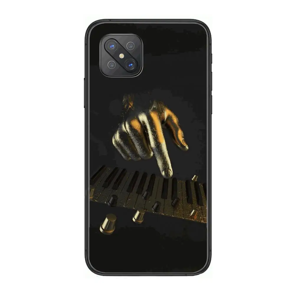 

Creative poker music Fashion Phone Case cover For OPPO A91 9 83 79 92s 5 F9 A7X Reno2 Realme6pro 5 black tpu cell cover