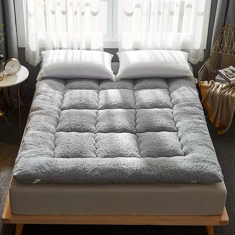 

Soft Lamb cashmere Fold Tatami Mattress Adults Bedding Mattress Topper Tatami Thick Warm Mat With Straps twin queen king size