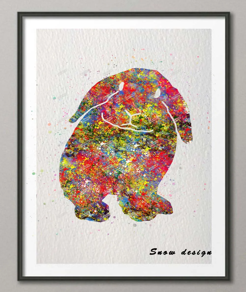 Rikivity оригинальный Lop Ear кролик Холст Картина Настенная Художественная печать