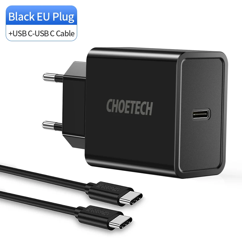 EU PLUG CC Cable CHOETECH быстрое зарядное устройство usb type-C зарядное устройство PD 18 Вт Зарядное устройство для мобильного телефона для iPhone X XS 11 Pro Max зарядное устройство Xiaomi Phone PD зарядное устройство - Тип штекера: EU PLUG CC Cable