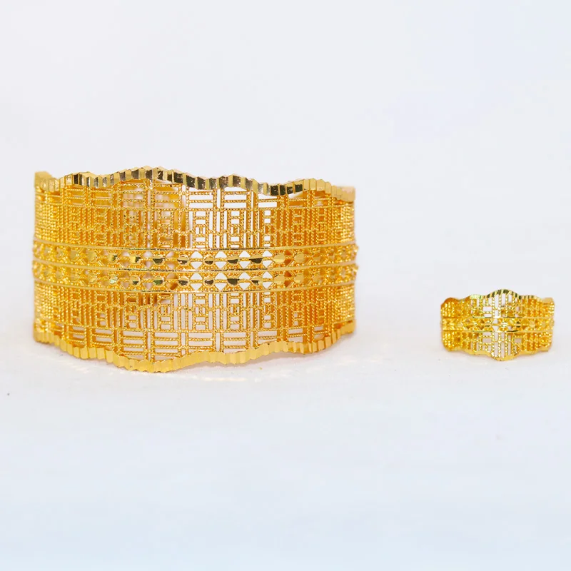 

Dubai pulseiras largas habesha jóias etíope presente de casamento da noiva africano 24k cor do ouro pulseiras para mulhere