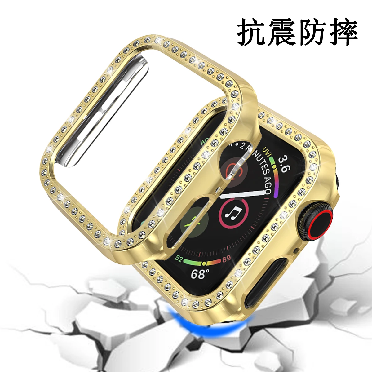 Блестящий чехол из поликарбоната для Apple Watch 4 40 44 мм защитный бампер iWatch серия 5 s
