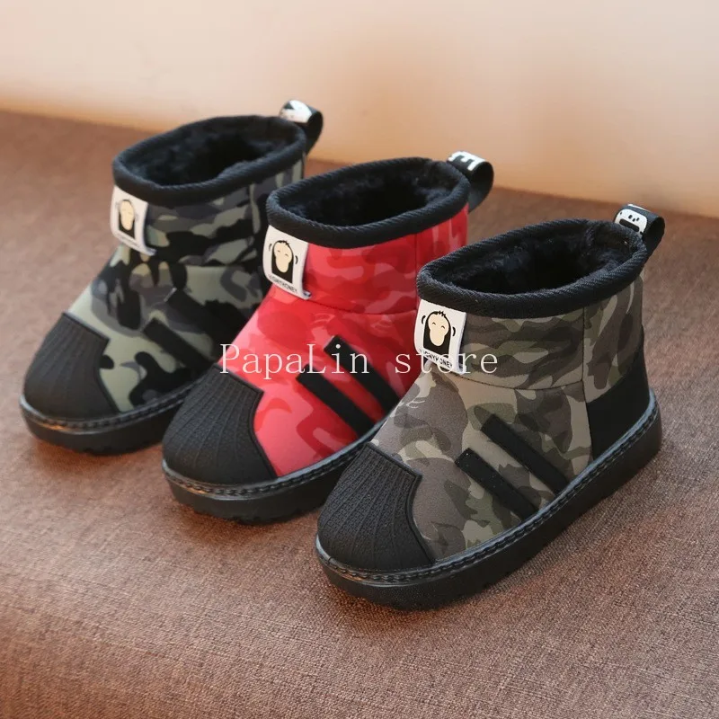 

Winter Kids Boots Toddler Shoes Plush Warm Children Snow Boots Shoes Plush Thicker Sole Non-slip Boys Girls Cotton Boots