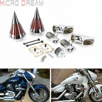 motorcycle dual air cleaner for suzuki boulevard m109 m109r 1983 2017 2018 2019 chrome twin washable air filter intake kit