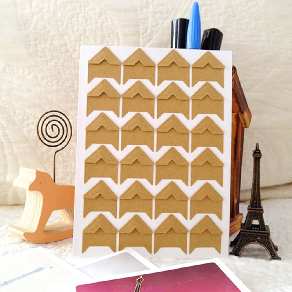 Лидер продаж DIY винтажные однотонные Угловые крафт бумажные наклейки для