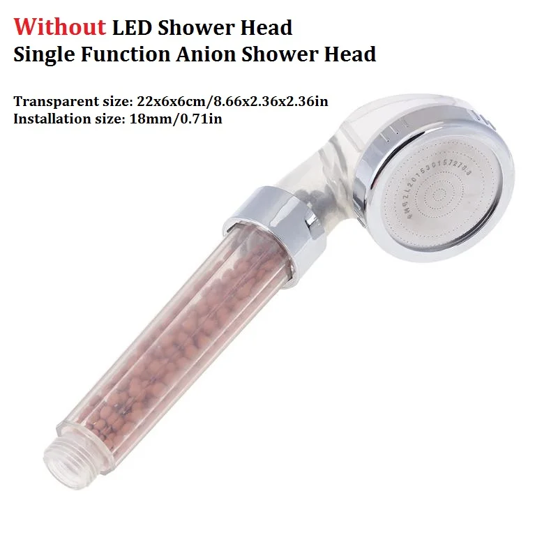 B Anion Shower Head Светодиодный/без светодиодный душ с дождевой насадкой, 7 цветов, сменная Душевая насадка без батареи, автоматический душ с водопадом, одиночная Душевая насадка для ванной - Цвет: B Anion Shower Head