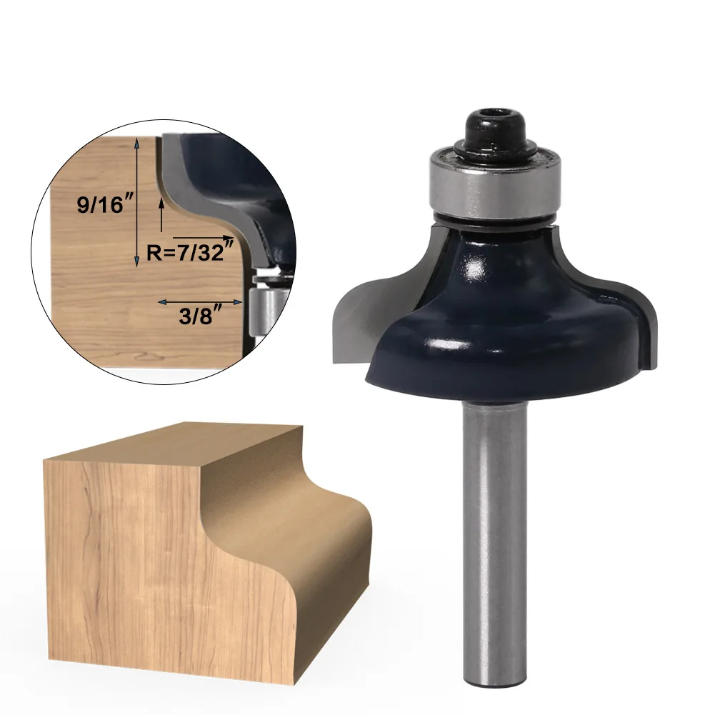 

1PC 1/4" 6.35MM Shank Milling Cutter Wood Carving Corner Round Cove Box Bits Milling Cutter Tools Router Bits For Wood