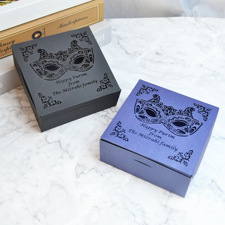 

Purim Mask Customised Design Laser Cut Happy Purim Party Jewish Favour Box