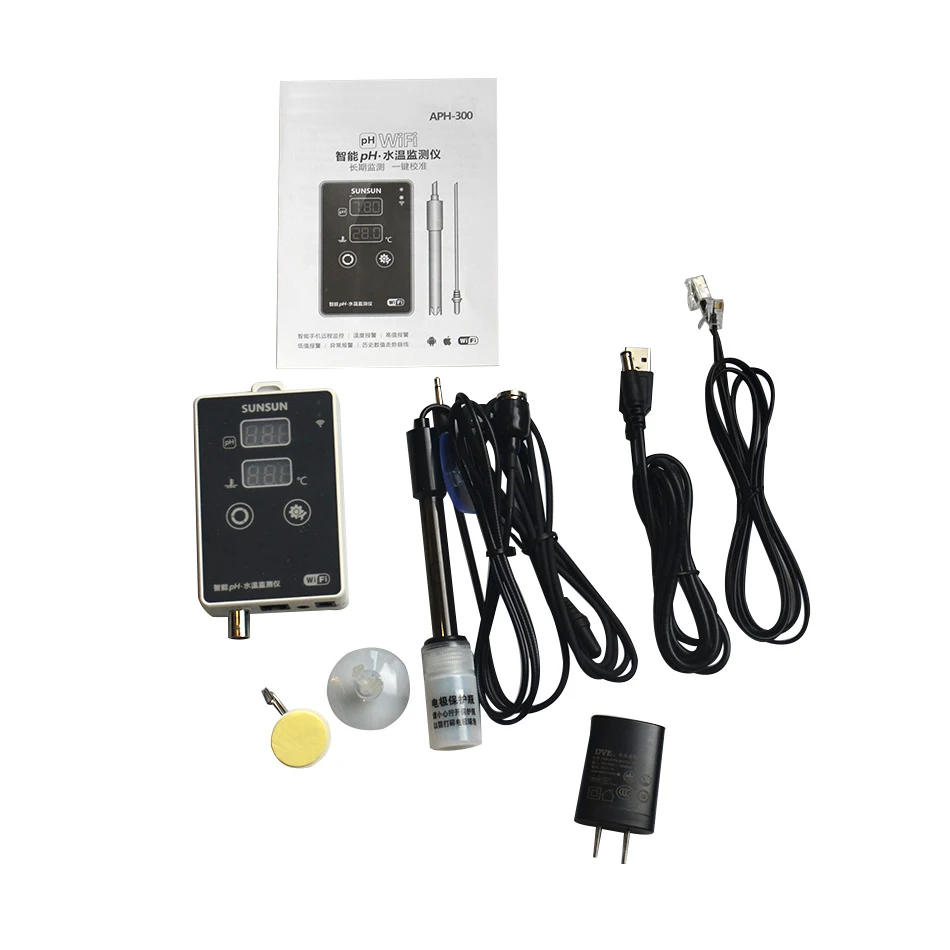 APH-300 Aquarium Fish Tank PH Test Pen Tester Wifi Measurement PH Value Meter Thermometer