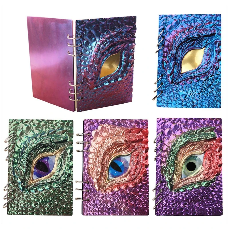 

Creative Dragon Eye Notebook Cover Epoxy Resin Casting Mold DIY Silicone Book Shell Mirror Leather Case Mould Binder Rings Refil