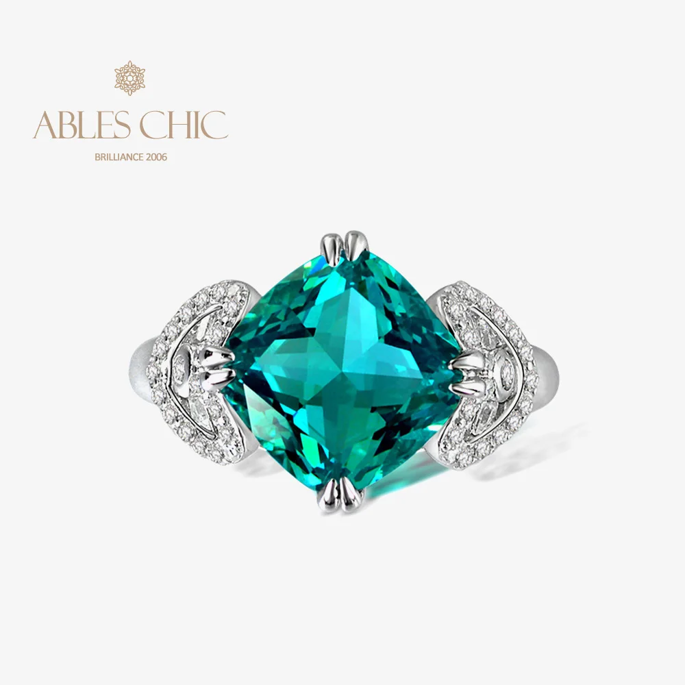 

Real 925 Silver Lab Grown Apatite Mood Ring Cushion Cut Blue Gemstone 5A Zircon Paved Traditional Workmanship Rings S2R1S2R1571