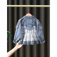 new childrens denim jackets girl trench jean embroidery jackets girls kids clothing baby lace coat casual outerwear windbreaker