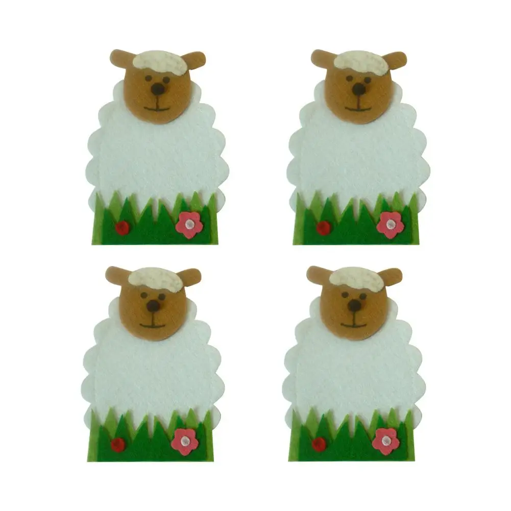 4 шт./компл. пасхальный декор овец цветок дизайн нож и вилка сумки столовые