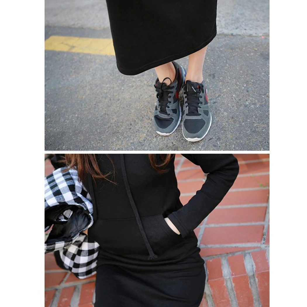 Осенне-зимнее уплотненное платье с кроличьим мехом женское корейское теплое