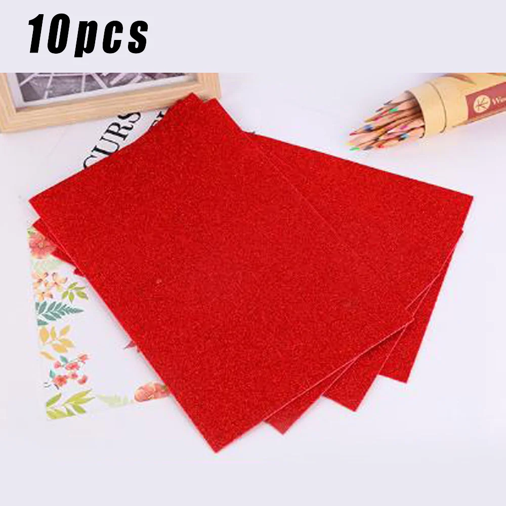 10pcs Red 10 шт. блестящая бумага для скрапбукинга EVA мягкие губки бумага для рукоделия Ручная работа для детей сделай сам ручная работа Золотая бумага флэш-Пена наклейки - Цвет: 10pcs Red