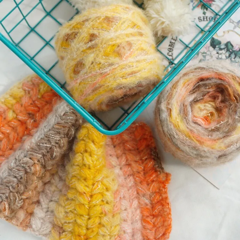 100 г/шар Мягкая шерстяная мохеровая пряжа для ручного вязания вязание крючком