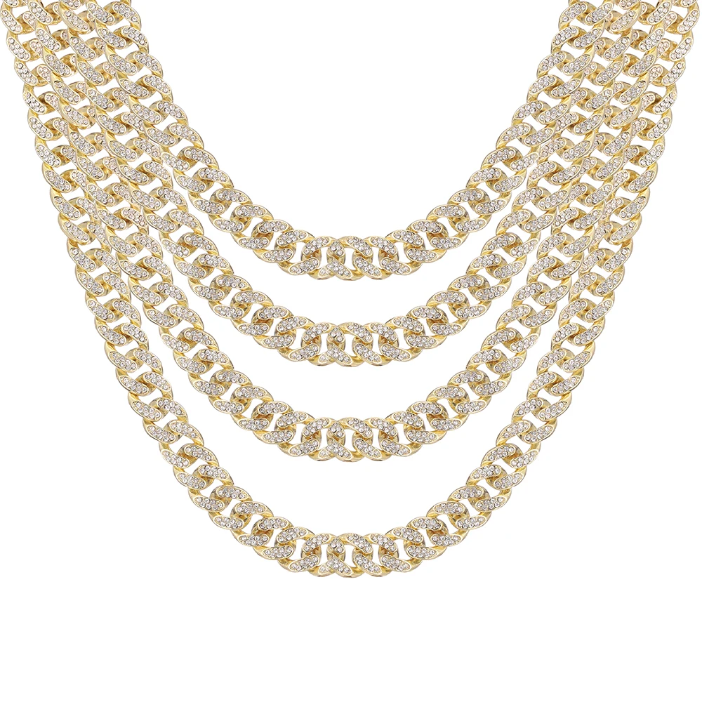 Ожерелье мужское из кубинской цепи украшение 12 мм в стиле хип хоп роскошная