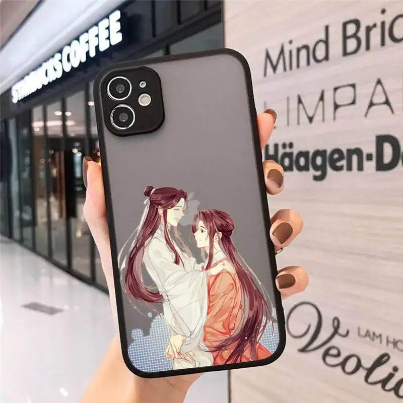 

Chinese style anime Tian Guan Ci Fu Phone Case matte transparent For iphone 7 8 11 12 plus mini x xs xr pro max cover