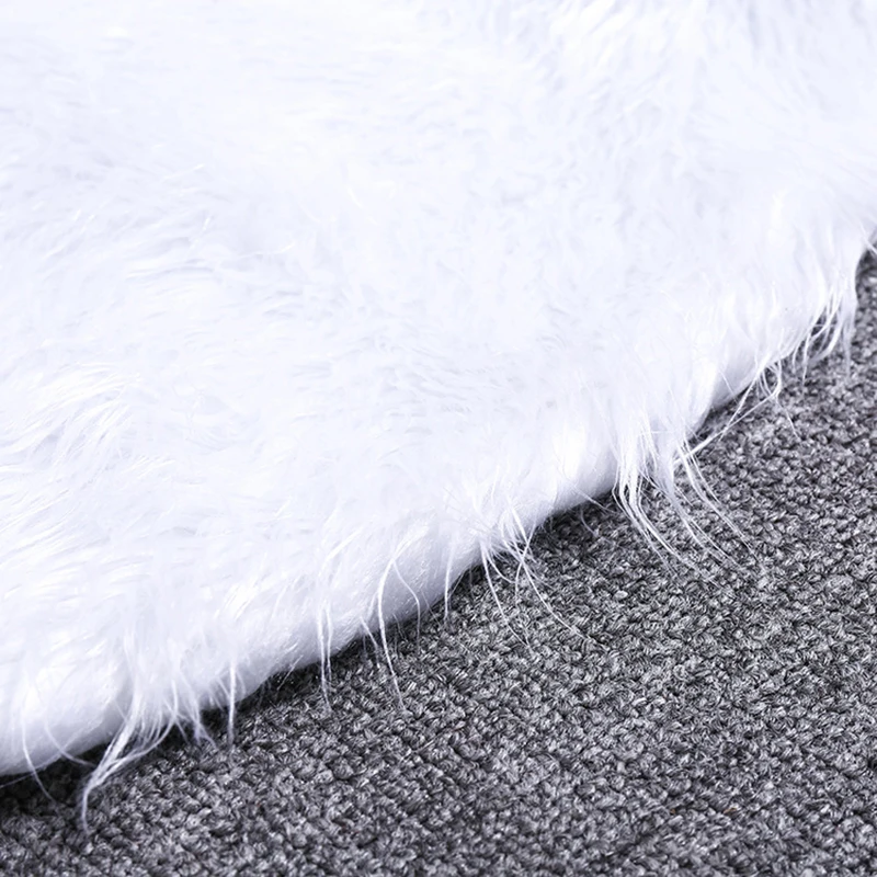 White Christmas Tree Skirt Plush Faux Fur Xmas Carpet Merry Decorations Ornament New Year Navidad Home Decor | Дом и сад
