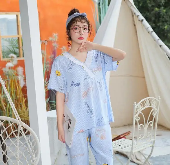 Женская пижама с коротким рукавом и V-образным вырезом | одежда