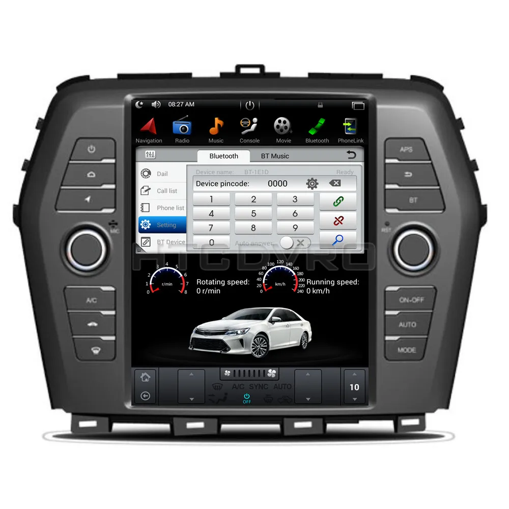 YMODVHT 10 4 дюйма Telsa стиль вертикальный экран четырехъядерный Android 7 1 2 Гб RAM