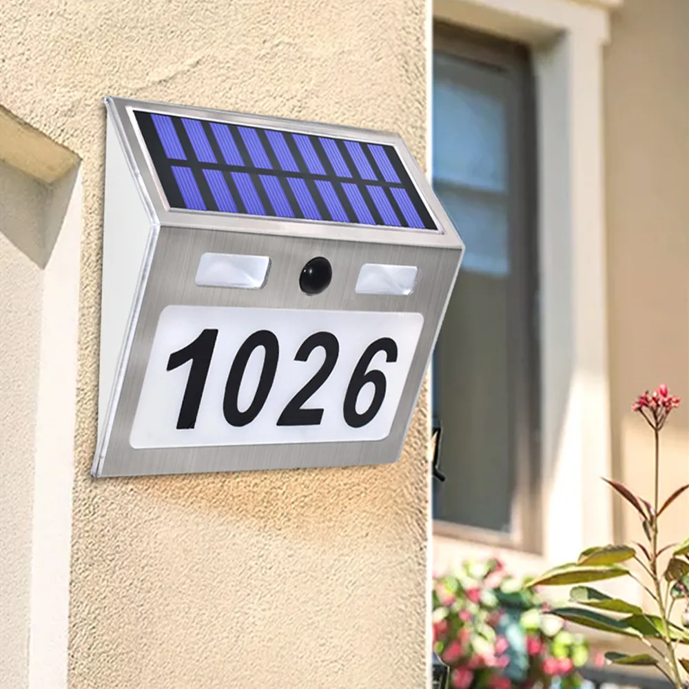 

Solar Light House Number Plaque Light with 200LM Motion Sensor LED Lights Address Number Home Garden Door Solar Lamp Lighting