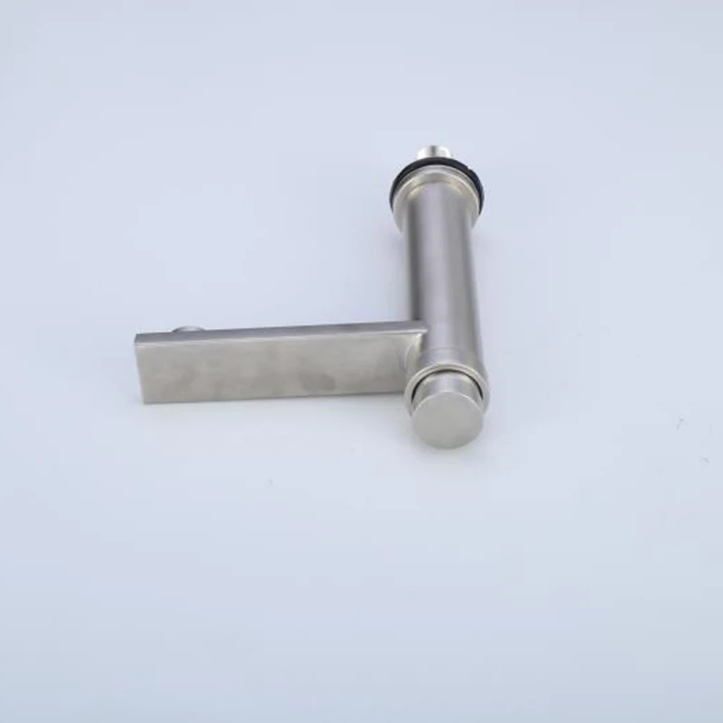 

Basin Faucet 304 Stainless Steel Push Button Design Flexible Spout Bathroom Washbasin Above Counter Basin Tap