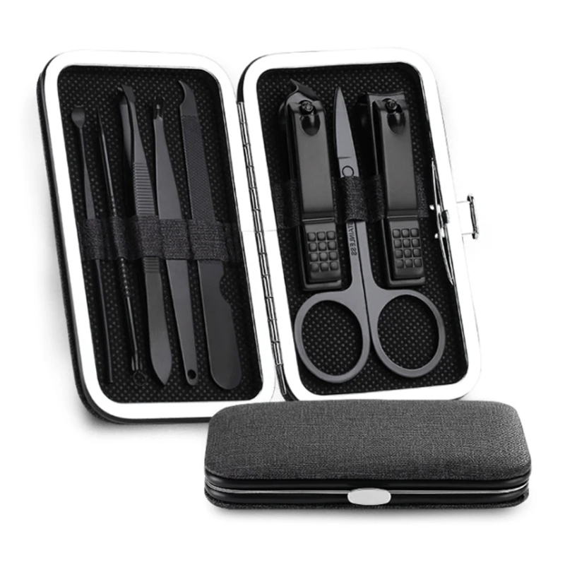 

8pcs Stainless Steel Nail Clippers Set Professional Scissors Suit With Box Trimm J78D
