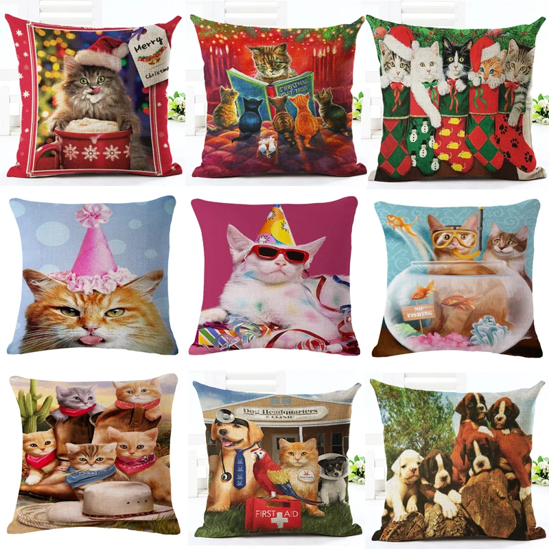 Модный чехол книжка с Кот вечерние для подушки Чехол дома декоративные диван