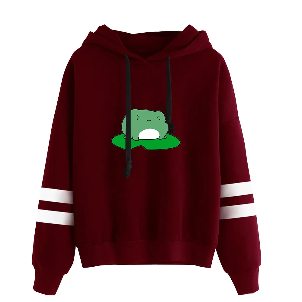 Frog spring streetwear cotton hoodie text pattern print loose Harajuku casual all-match unisex hoody tops