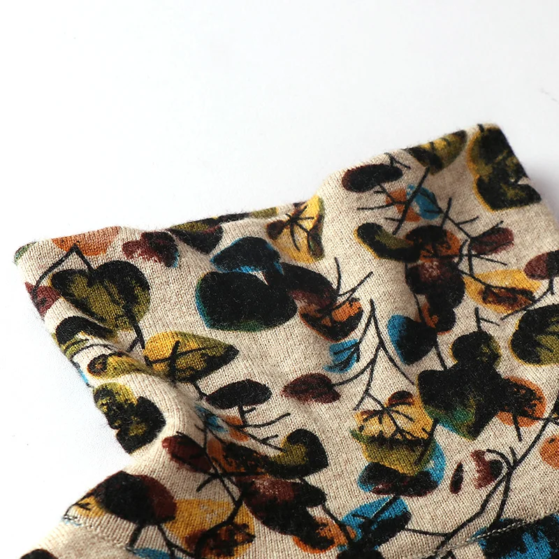 

Autumn 2020 retro casual print loose dress winter high collar long sleeve dress women's elegant bodycon party Vestido