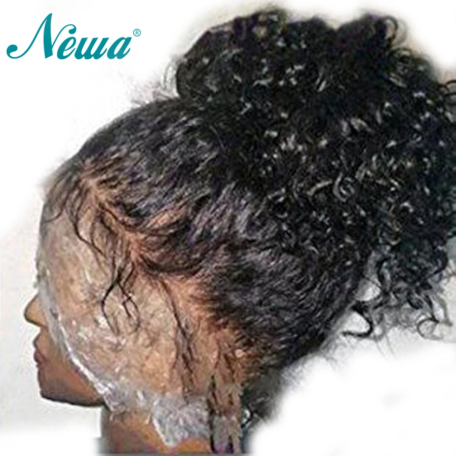 Newa Hair 360 парик их натуральных волос с волосами младенца бразильские кудрявые волосы фронта шнурка предварительно сорвал отбеленные узлы парик из натуральных волос
